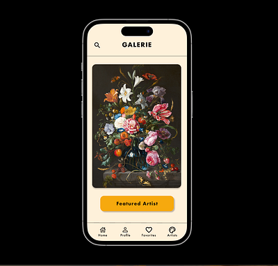 Galerie - Art Gallery Mobile App product design ui ux design