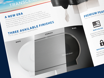 Three Available Finishes - TRANSCEND Brochure brochure comparison dispenser featured image finish finishes paper showcase