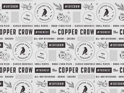 The Copper Crow Branding bar branding icon illustration pattern restaurant restaurant branding