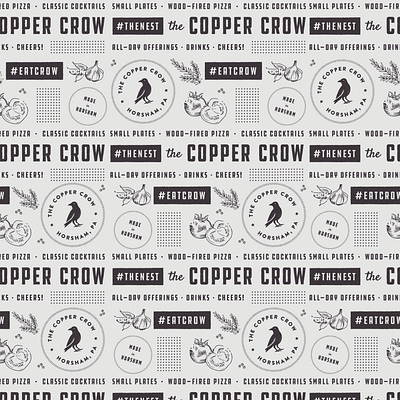 The Copper Crow Branding bar branding icon illustration pattern restaurant restaurant branding