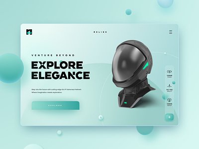 Relink - Sci Fi Astronaut Helmet 3d animation astronaut creative creative inspiration design digital art dribbble futuristic helmet modern nasa spacestation spacex trendy ui ui design uidesign user interface website design