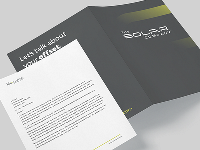 Folder + Letterhead - The Solar Company branding folder folder design letterhead modern folder print marketing solar solar power visual identity
