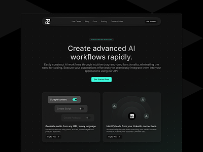 Dark Mode Hero Section for an AI platform app app design design graphic design landing page ui ux