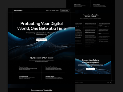 Landing page Design for a Cybersecurity Startup app app design design graphic design landing page ui ux
