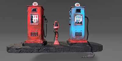 3d modeling - Vintage Gas station 3d gas station modeling