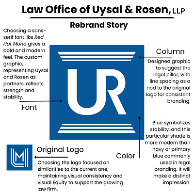 Uysal & Rosen Logo Redesign brand identity branding design graphic design law firm logo storytelling typography