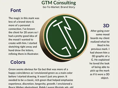 GTM Consulting Brand Story 3d brand identity branding business development design graphic design logo marketing start ups storytelling