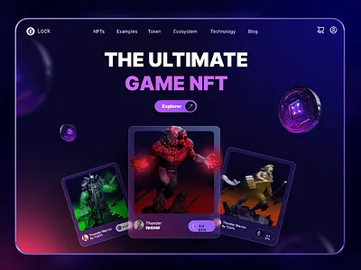 NFT Web Design, Landing Page 3d 3d nfts figma web game design game web game website nft nft design nft landing page nft website tech website ui web design web landing page