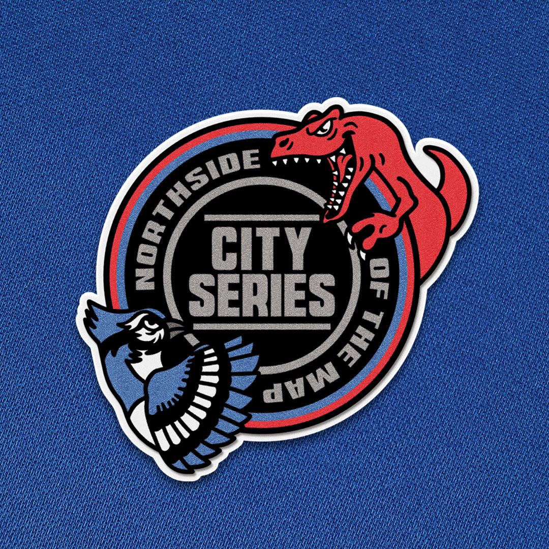 City Series Patch badge baseball basketball bird blue jays dinosaur mlb nba patch raptors toronto vector