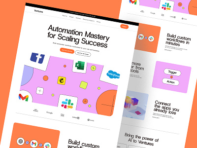 Ventures Landing Page Design branding crm website growth website modern landing page modern layouts modern template social media website template ui uiux ux uxui web page webdesign website design