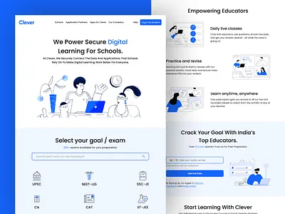 Clever- website branding design educational website graphic design icons illustration logo social media ui ux website