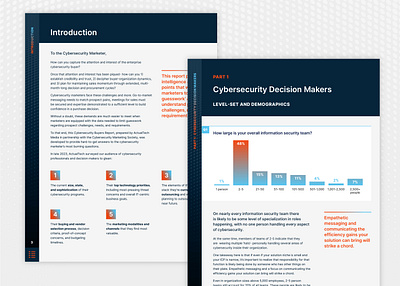 Cybersecurity Report Layout data visualization data viz graphs layout print report survey