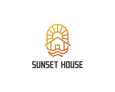 Sunset House Logo sea wave tourism