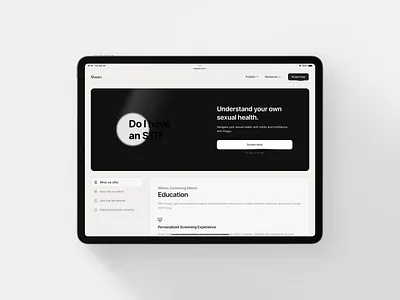 Poppy - iPad Website design figma framer health home page ios ipad ui web