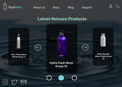 Hydrate Water Bottle Company branding graphic design ui