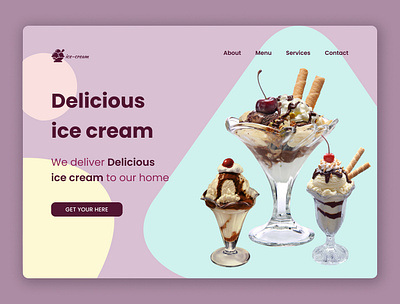 icecream application Homepage design design graphic design illustration