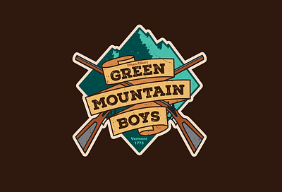 Green Mountain Boys T-shirt Design 1700s green history history nerd illustration mountains orange revolution revolutionary shirt design t shirt