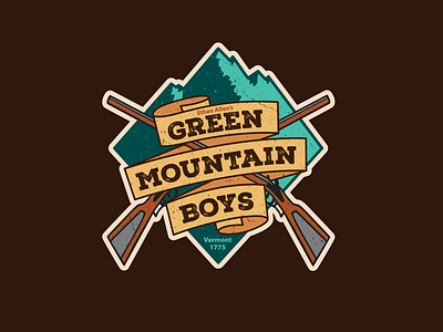 Green Mountain Boys T-shirt Design 1700s green history history nerd illustration mountains orange revolution revolutionary shirt design t shirt
