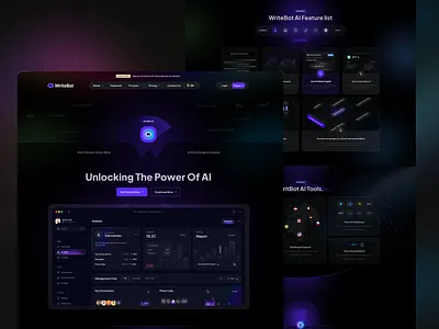 Writebot AI website landing page design ai advisor ai chatbot ai website appuidesign artificial intelligence exploration landing page landingpage minimal website design