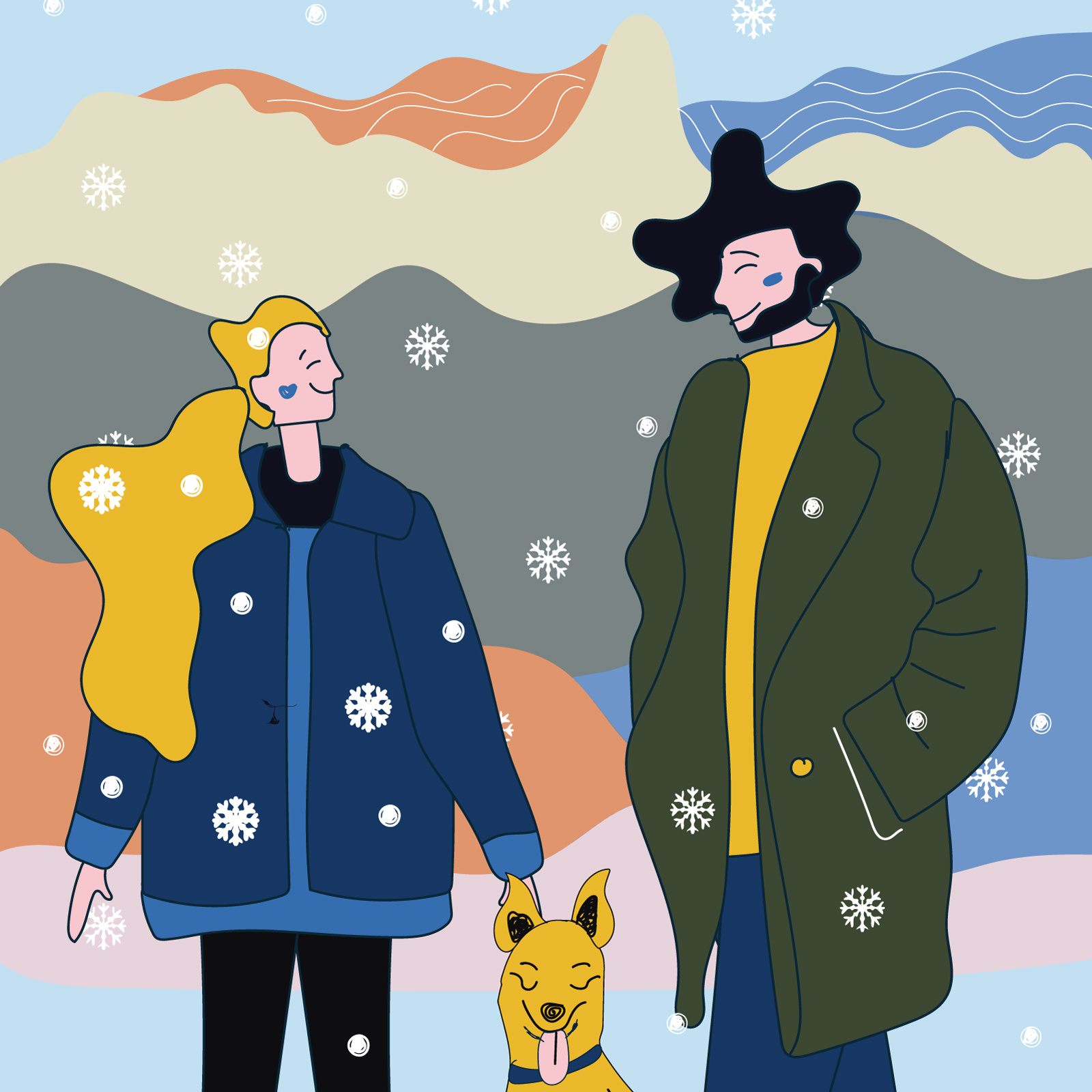 Winter Illustration art flat graphic design illustration urban vector