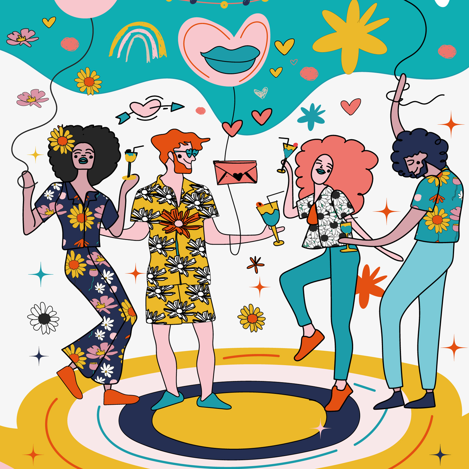 Summer Party Illustration art design flat graphic design illustration ui urban vector