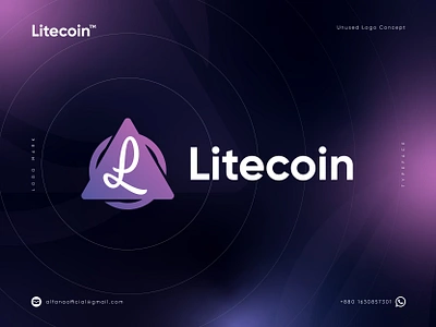 Litecoin Logo Design Concept blockchain brand identity branding circle coin crypto cryptocurrency currency decentralized defi l logo litecoin logo logo design logo identity logotype modern logo nfts triangle web3