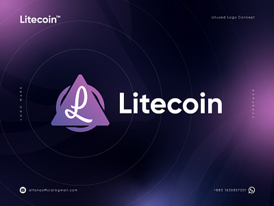Litecoin Logo Design Concept blockchain brand identity branding circle coin crypto cryptocurrency currency decentralized defi l logo litecoin logo logo design logo identity logotype modern logo nfts triangle web3