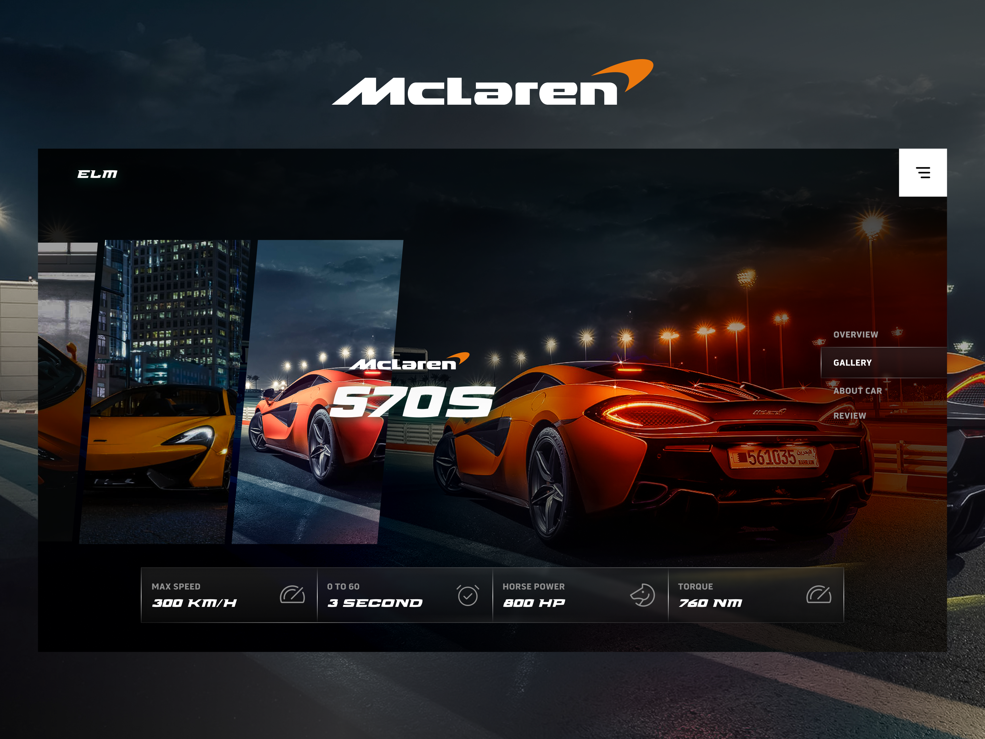 Super Car Rental Service Design app car dark designclean figma futuristic game glass game mac mclaren supercar