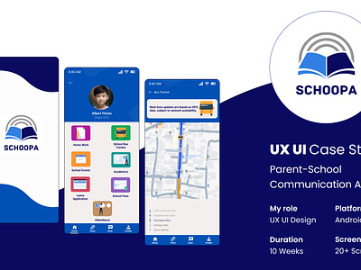 UX UI Case Study: Parent-School COmmunication App school app school parent app ui user experience user interface user research ux uxui case study uxui designer
