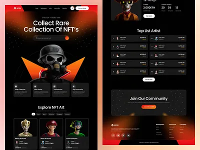 NFT Marketplace binance blockchain crypto cryptoart cryptocurrency landing page minimal modern ui nft nft marketplace nft web token ui ux web web 3.0 website