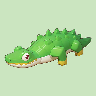 Crocodille Cartoon Illustration 3d alligator animal cartoon crocodilles cute design icon illustration mascot nature pastel rendering reptil safari
