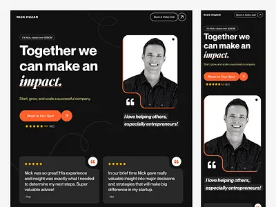 Nick - Business Coach Website business coach career coach coach coach website coaching conversion optimization entrepreneurship framer landing landingpage life coach web web design webflow webflow development webflow templates website