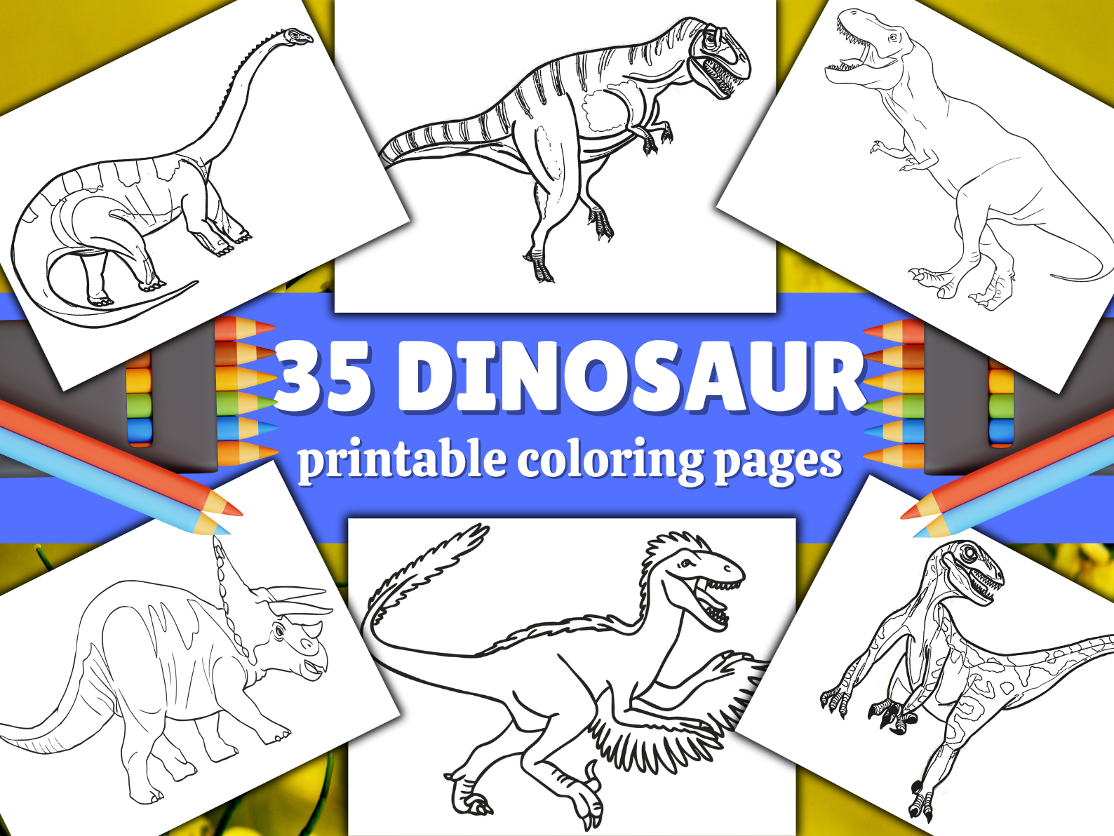 Dinosaur coloring pages,pdf printable for commercial use by Md Raihan ...