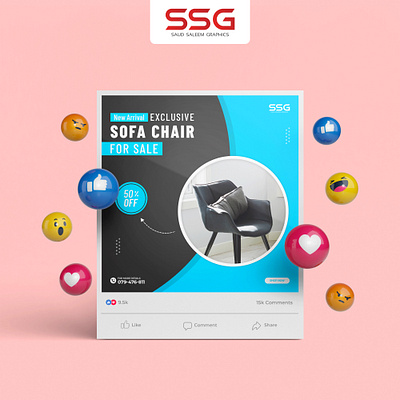Social Media Posts Design fb post furnitue post furniture graphic design headphone insta post post post design social sofa