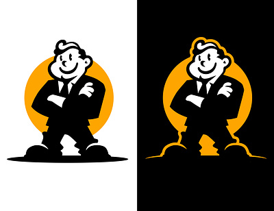 My name is Success american bank boy character fallout finance guy jacket logo logotype man mascot old retro sign smoking success trade trading vault