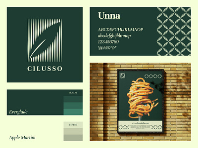 Visual Identity for Cilusso brand identity branding design elegant food graphic design green italian logo logo design luxury minimal olive pasta restaurant visual identity