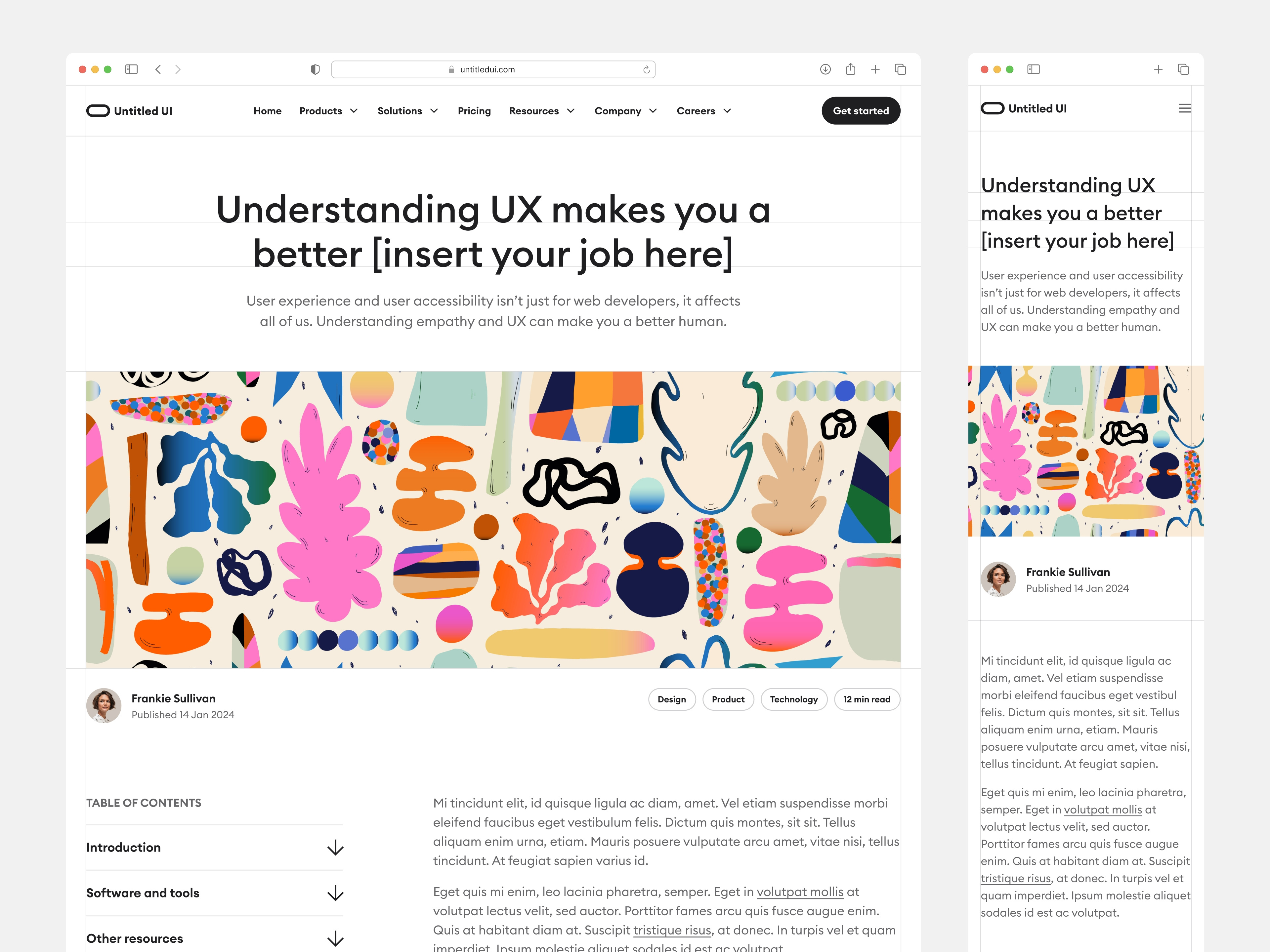 Minimal blog post — Untitled UI by Jordan Hughes® on Dribbble