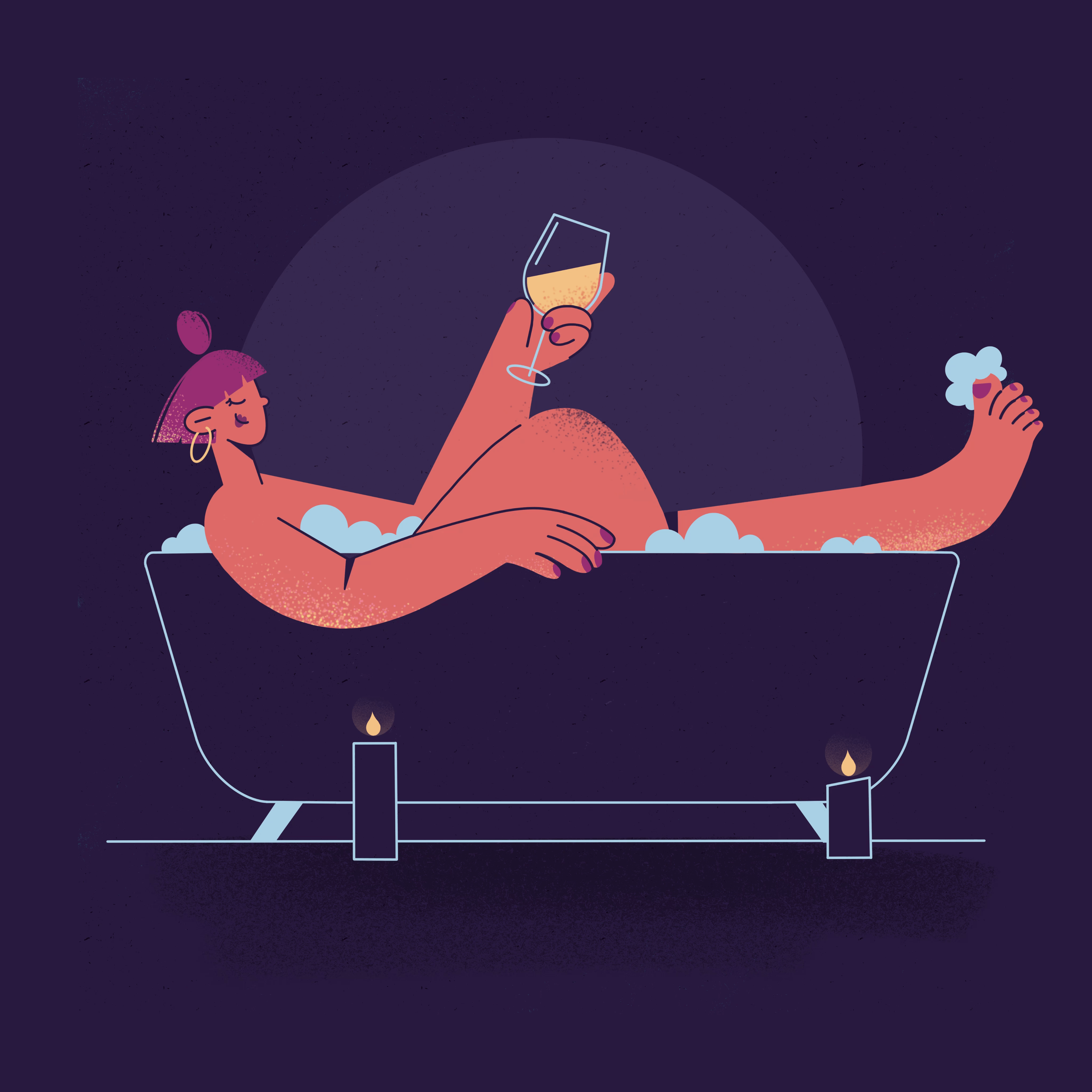 Relax Time 2d illustration art bath bathroom character characterart drawing illustration procreate relax relaxtime rest resting takeabath ukraine weekend