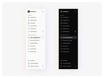 Nav menu — Untitled UI dark mode dark ui darkmode light mode menu minimal minimalism nav nav menu navigation menu product design saas side nav sidenav ui design user interface