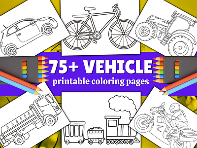 Vehicles Coloring pages,pdf printable for commercial use illustration print