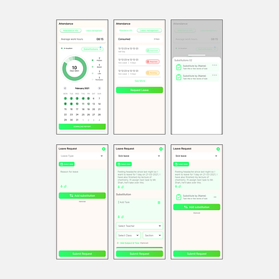 Attendance app for Teachers application mobile onboarding ui design