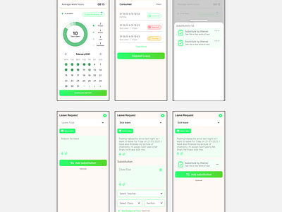 Attendance app for Teachers application mobile onboarding ui design