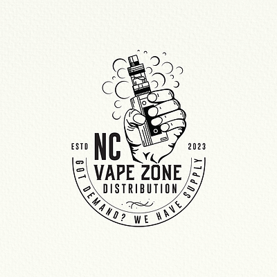 NC VAPE ZONE Brand Logo 3d branding design graphic design illustration logo mockup ui ux vector