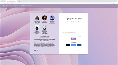 Registration Page for a Webinar Platform design registration page ui webinar