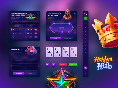 Poker UI Kit - Gambling casino casino banners casino cards casino icon casino slots crypto poker gambling gambling ui game interface lucky spin mobile poker online poker poker poker app poker set poker tables poker ui kit slots ui kit casino web poker