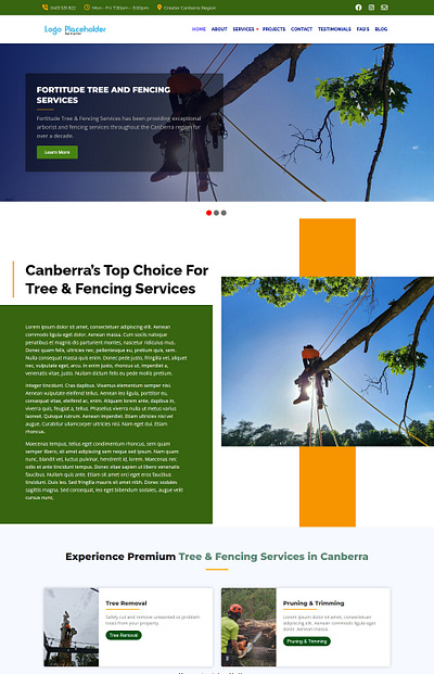Website Design for local arborist arboristwebdesign canberraweb websitedesign