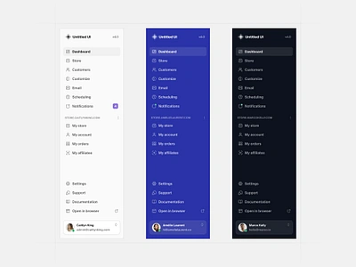 Minimal nav — Untitled UI dark mode light mode menu minimalism nav menu navigation side nav side navigation sidebar sidenav ui ui design user interface