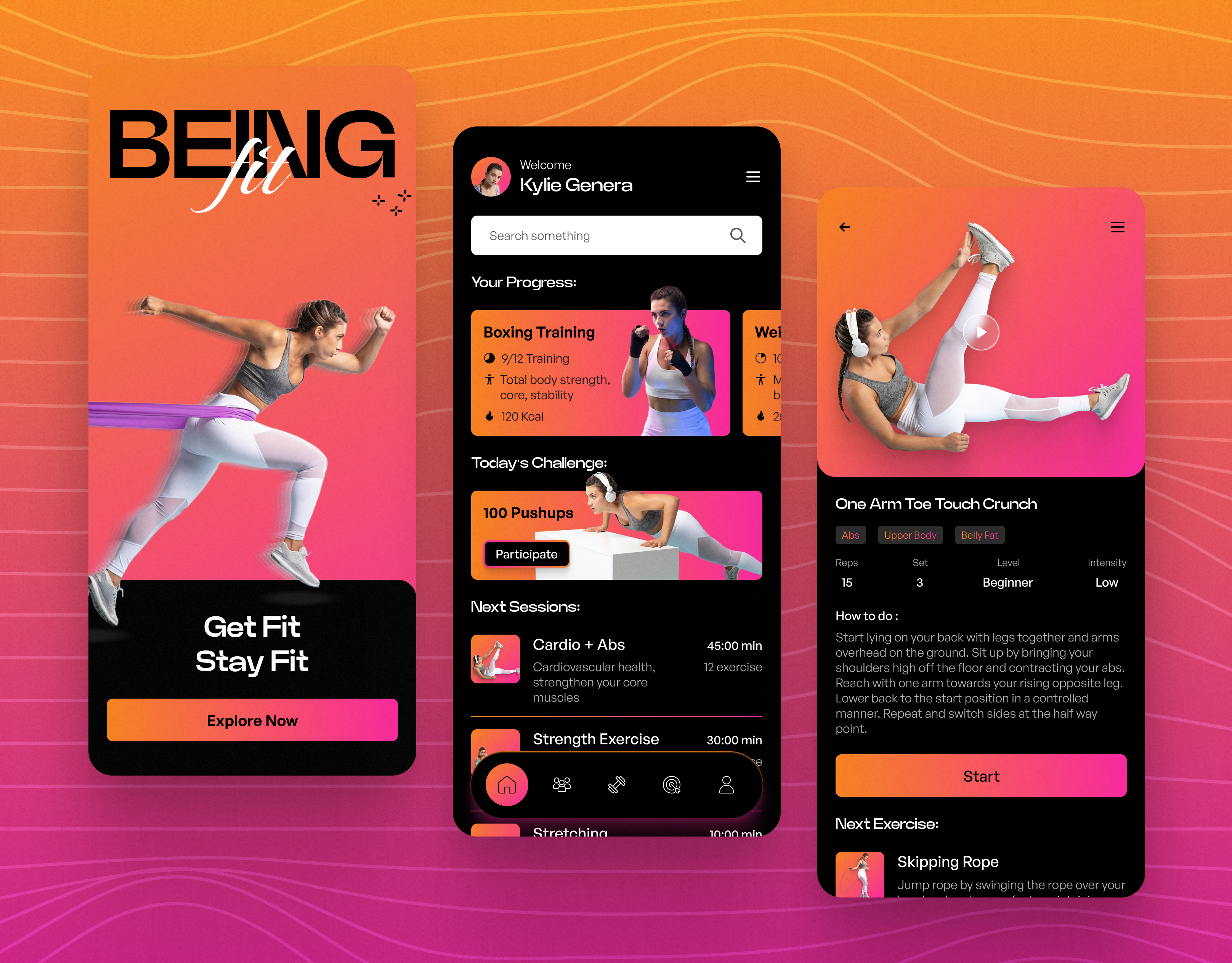Fitness App Design Concept 2024 adobe photoshop adobe xd app design application design design figma fitness app gym app mobile app mobile app design sketch sport app ui uiux ux uxui web design workout app yoga app