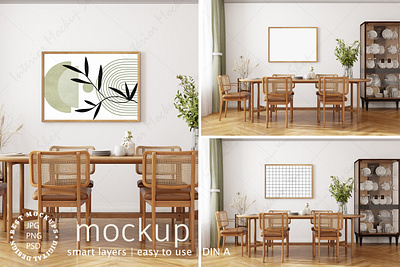 Interior Frame Mockup | Dining Room art branding digital mockup frame mockup illustration interior interior mockup mockup