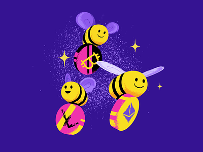 PancakeSwap: Bee animation bank bee blockchain branding crypto cryptocurrency defi design finance fintech illustration illustrator logo marat motion graphics stake swap transfer wallet